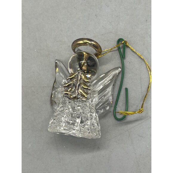 vintage Christmas glass angle mini gold halo tree 1.5" READ - Picture 2 of 5